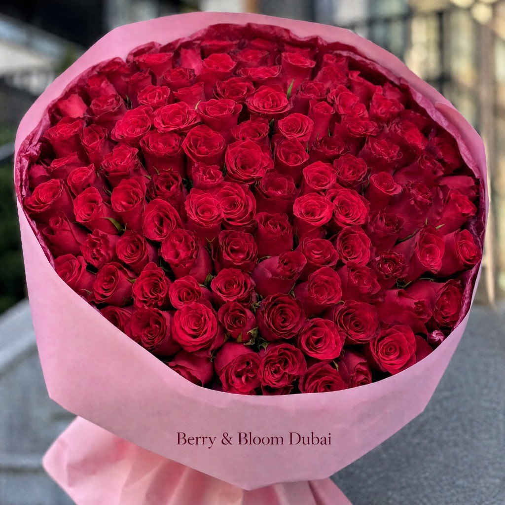 101 Red Roses, Pink Wrap